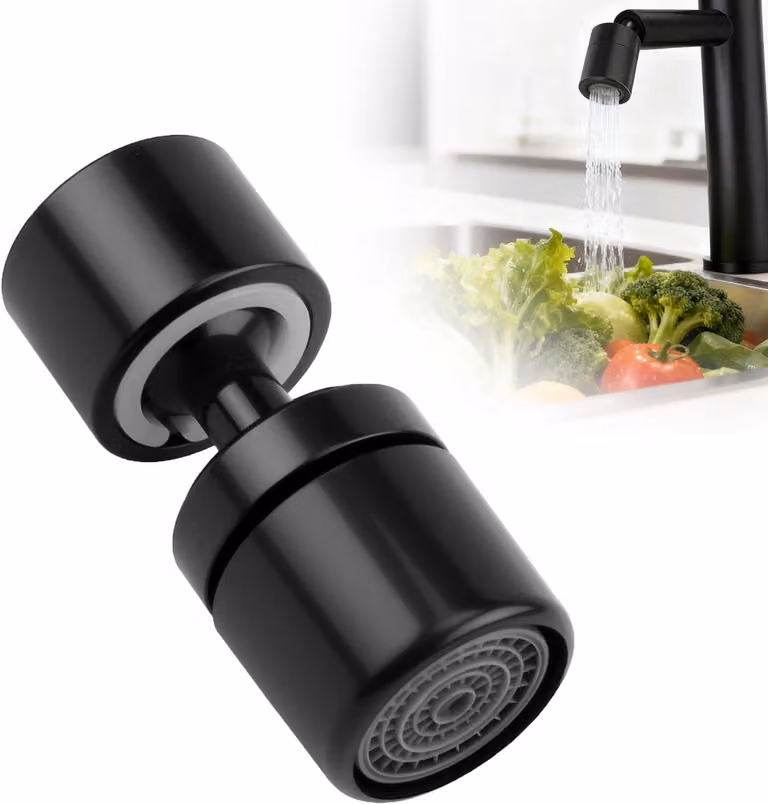 Aeratore per rubinetto - Rotazione a 360° - Adattatore per rubinetto - Rubinetto da cucina a risparmio idrico - Adattatore universale per rubinetti con filettatura M22