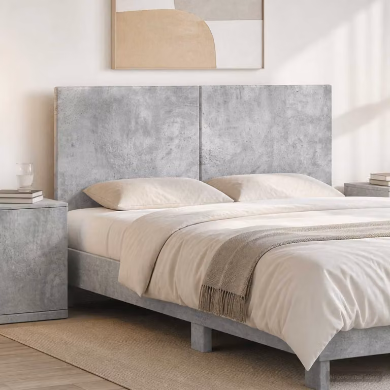 Testiera da muro vidaXL BREDA in tessuto grigio con ripiano integrato e pannello imbottito, L: 123 cm, H: 50 cm, P: 10,8 cm