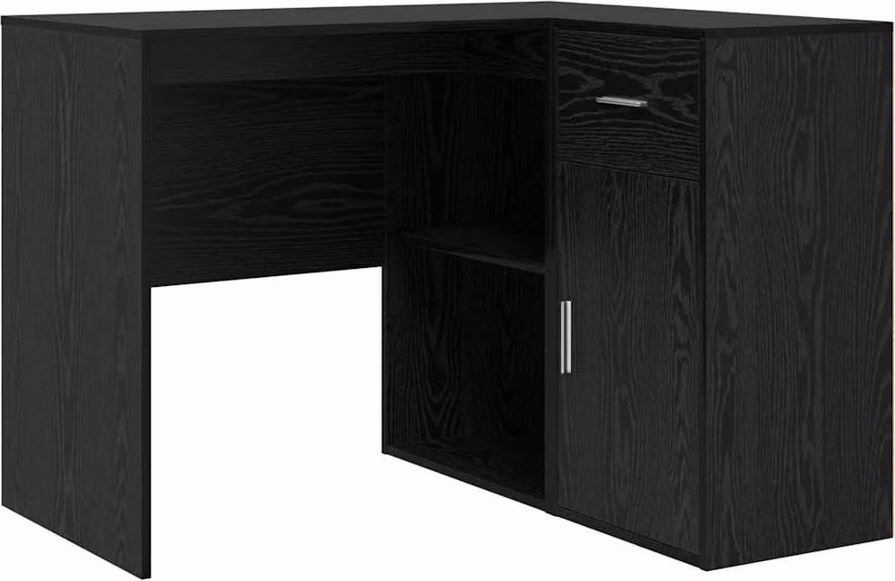 Scrivania ad angolo con cassetto Rovere Nero 102 x 88 x 75 cm