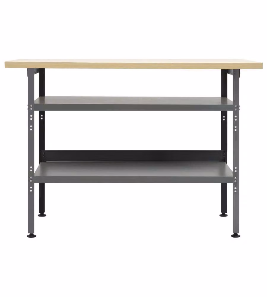 Banco da Lavoro Grigio 120x60x85 cm in Acciaio