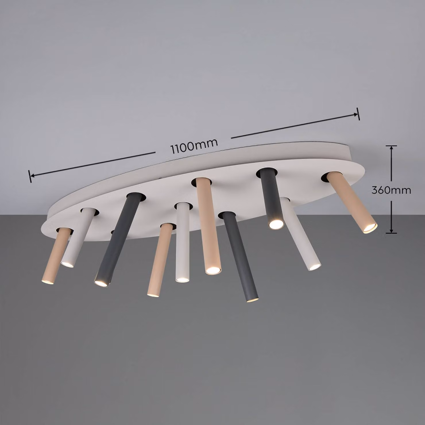 Trio Lighting Plafoniera soffitto Terloa, Multicolore, Soggiorno / Sala da pranzo, Metallo, Moderno, Plafoniera