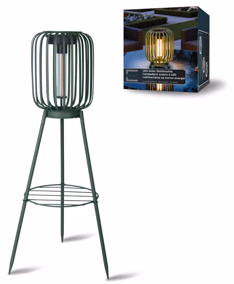 Lampada da terra a LED solare 3 in 1, lampada da giardino per esterni con LED COB bianco caldo, sensore di luce, IP44, lampada solare per terrazza, balcone e giardino, senza fili, verde