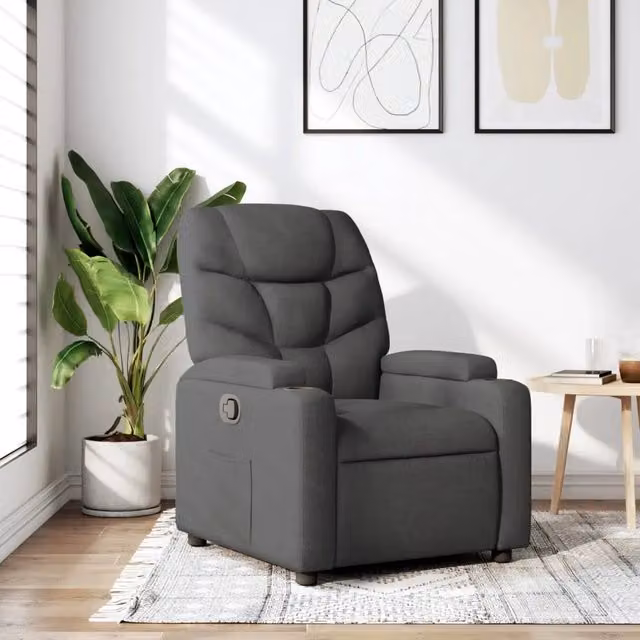 Divano Sedia-Poltrona reclinabile in tessuto grigio scuro 938970