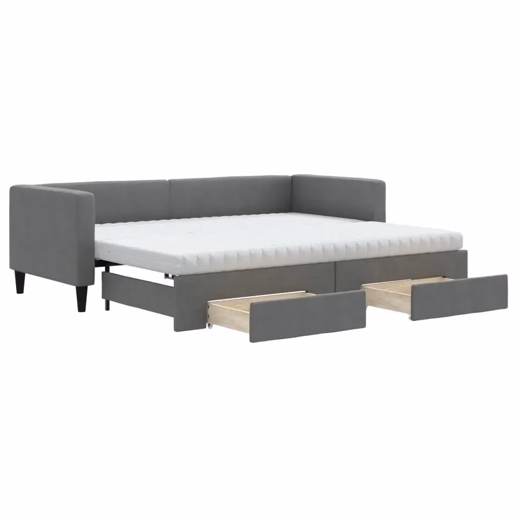 Divano Letto Estraibile con Cassetti vidaXL Grigio Moderno L: 223 cm, P: 80 cm, H: 90 cm – 2