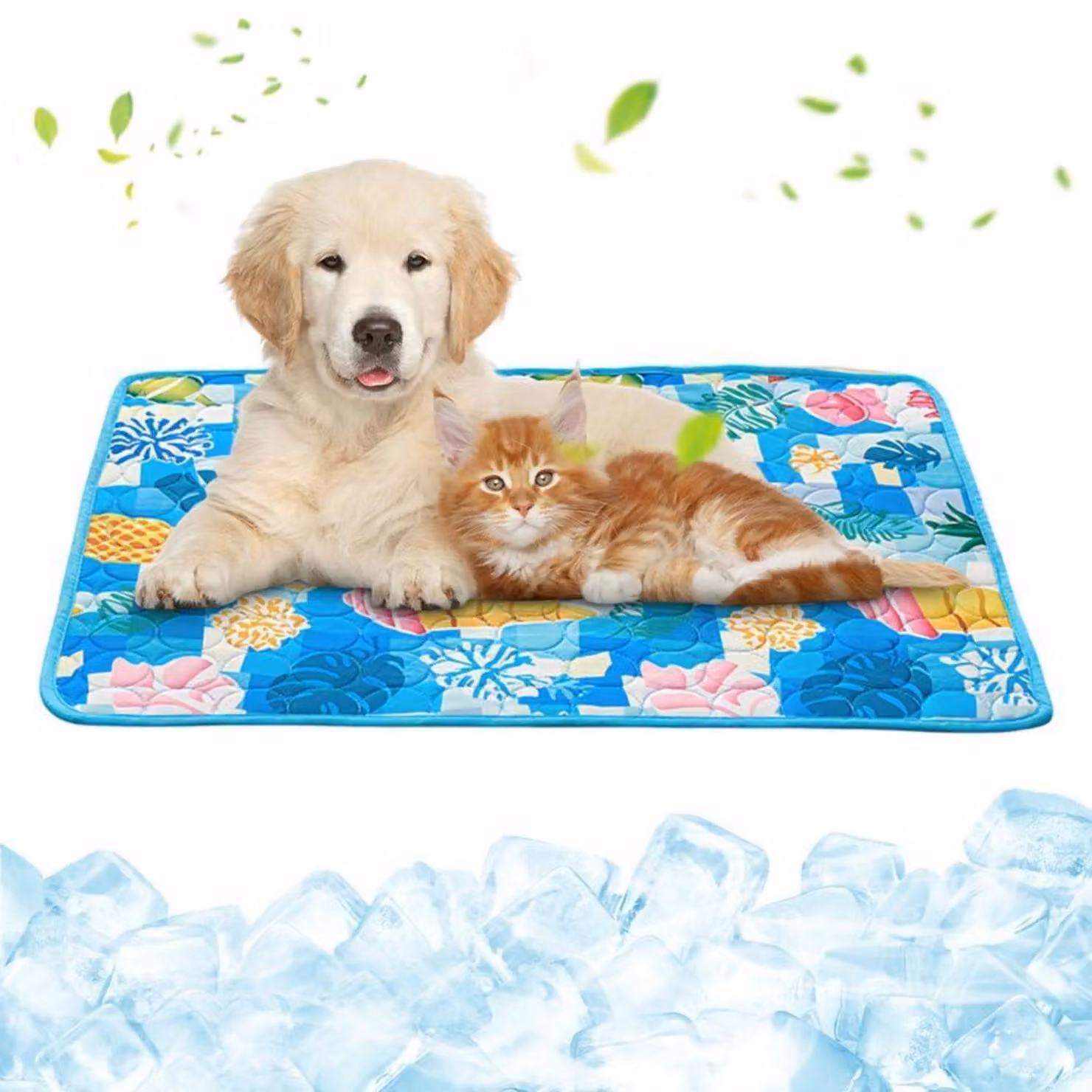 Tappetino refrigerante per cani, 100 x 70 cm, auto-refrigerante, lavabile, antiscivolo