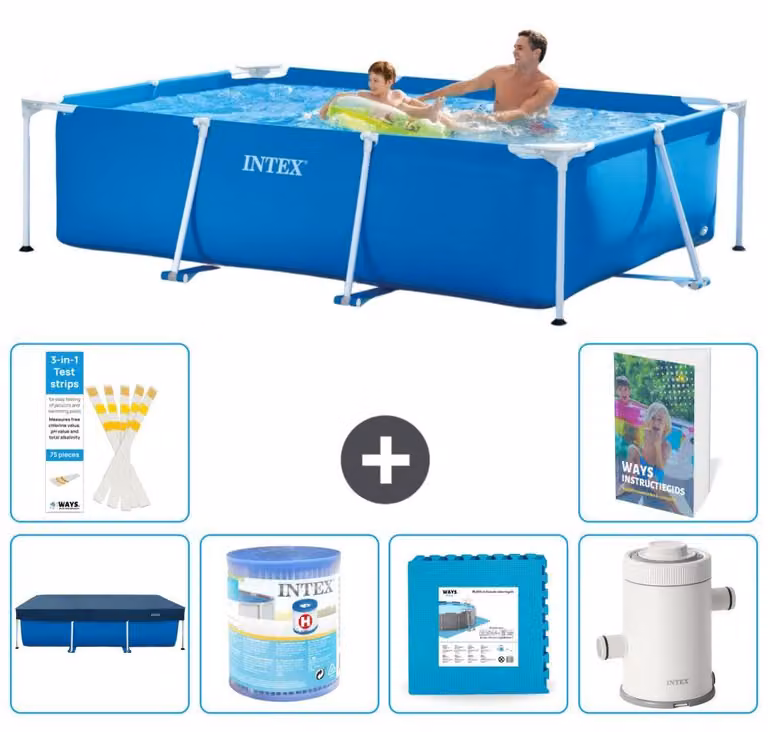 Piscina fuori terra rettangolare - 260x160x65 cm - composta da 5 elementi, modello S80