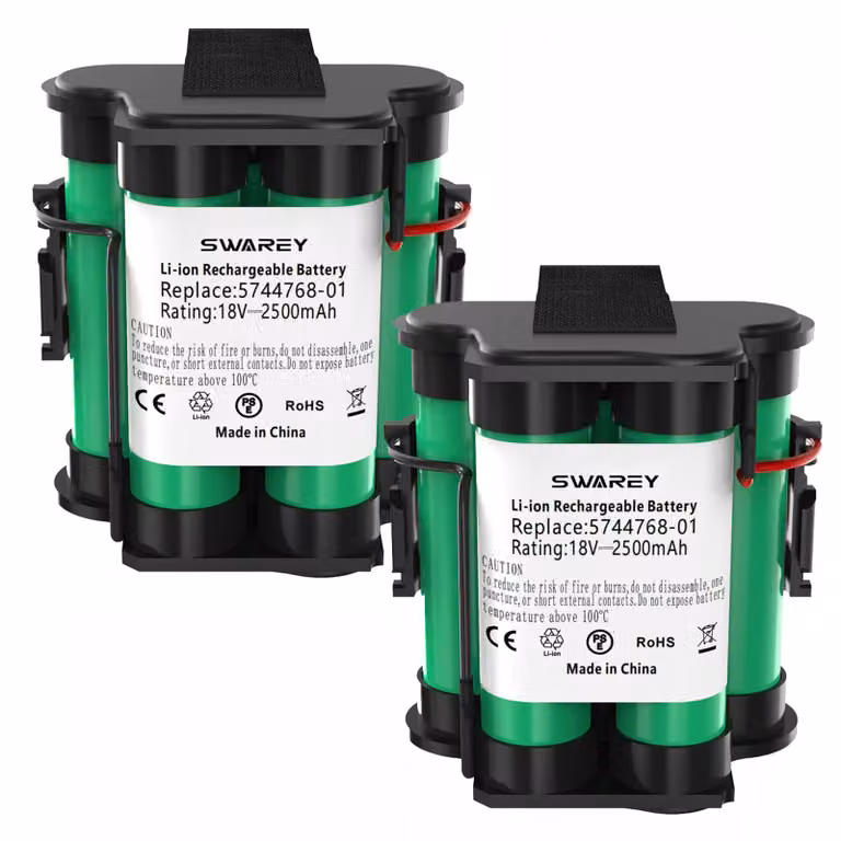 2-Pack 18V 2500mAh Li-ion batteria ricaricabile batteria dell'utensile batteria ricaricabile per Gardena robot tosaerba R45 Li R70 Li R80Li R75 Li R50 Li R40 Li R38 Husqvarna Automower 105 305 308X Li robot tosaerba Flymo Robotic Lawnmower 1200R