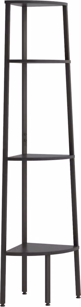 Scaffale Angolare a 4 Livelli Nero 45,5x31,5x150 cm