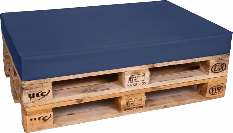 Cuscino per pallet TexDeko per pallet Euro 120x80x12 cm - Cuscino da salotto - Imbottitura per pallet idrorepellente (blu)
