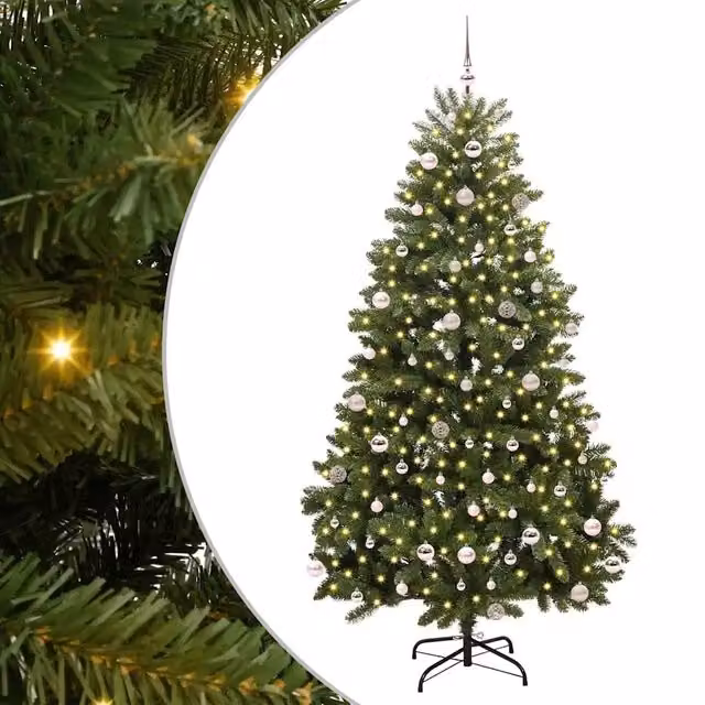 Albero di Natale Artificiale-Albero Natalizio Verde 240 cm PVC e Metallo 160611