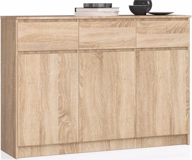 Cassettiera AKORD K140 Sonoma Quercia 138 cm 3 ante 3 cassetti 138x40x99 cm