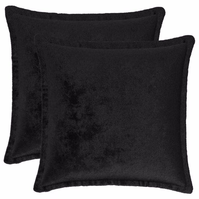 Set di 2 federe vidaXL HOUTEN nere in poliestere, L/P: 40 x 40 cm