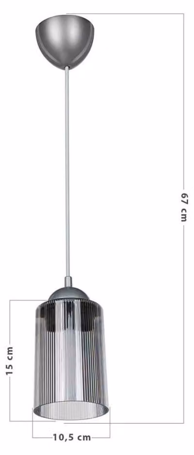 Lampada a sospensione con paralume cilindrico in plastica fumè Optical ASZ1027