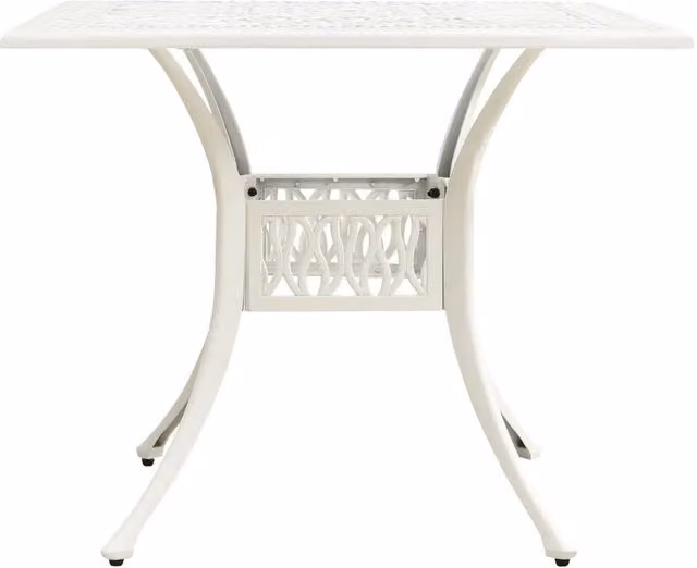 Tavolo da Giardino Bianco 90x90x73 cm in Alluminio Pressofuso 315590