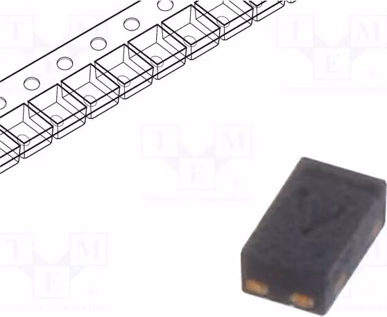 5x Diodo: TVS 12V 2A, unidirezionale, 50W, SOD882T, ALC12-1T2, transistor unidirezionale