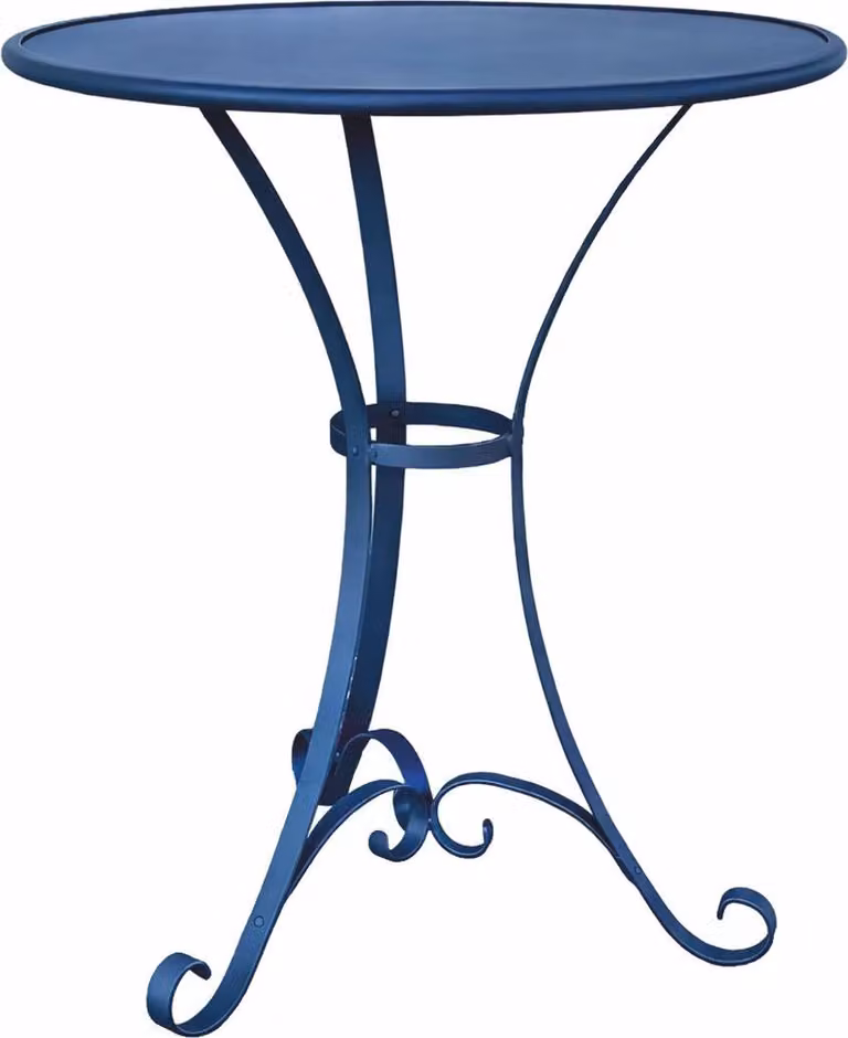 Casa Padrino Tavolo da giardino in stile Art Nouveau Blu Ø 60 x H. 70 cm - Mobili da giardino nostalgici