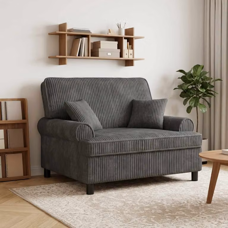 Poltrona relax moderna vidaXL con braccioli e imbottitura in schiuma, Grigio