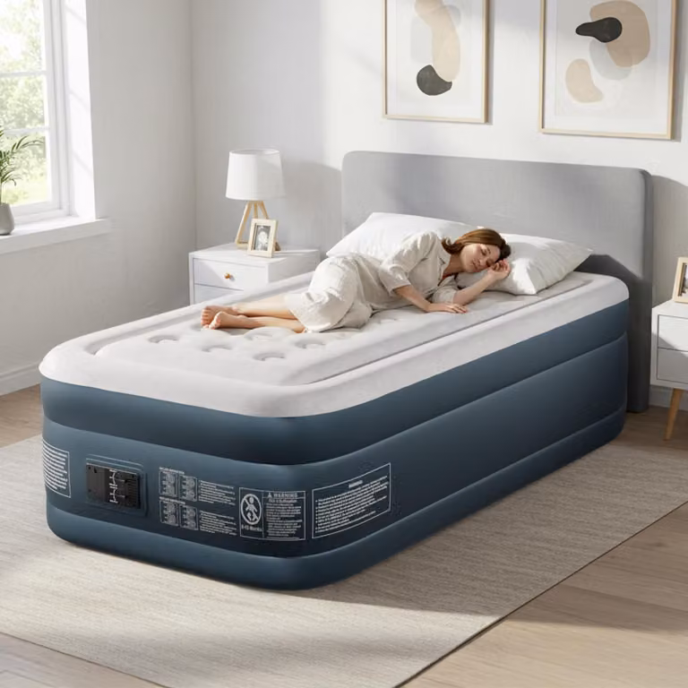 FCH Materasso ad aria 190x99x45cm，Materasso gonfiabile, pompa elettrica incorporata, con morbido piano floccato, per il campeggio, la casa, gli ospiti