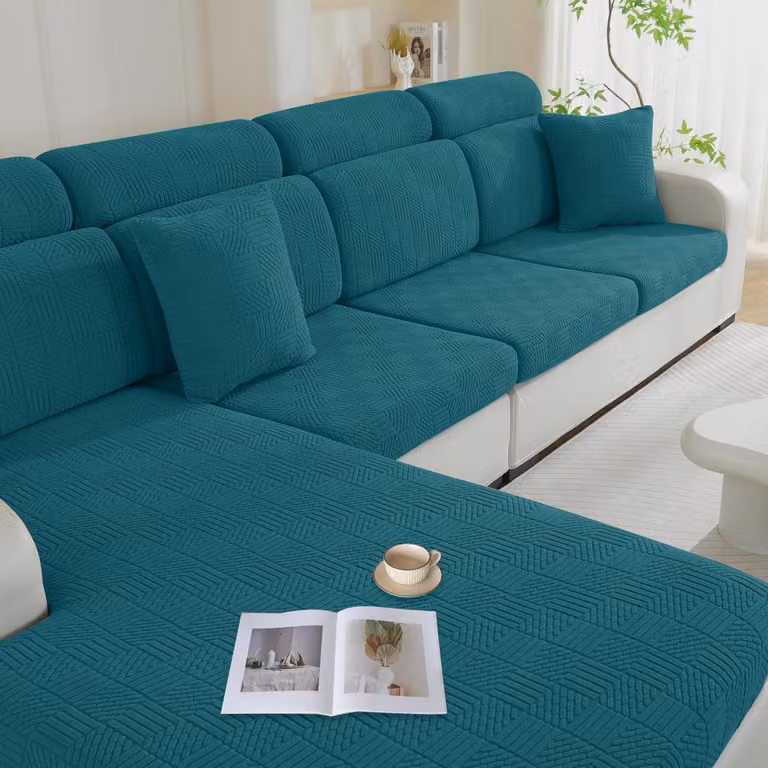 Copertura elastica impermeabile per cuscini da seduta, color verde scuro, per 1 seduta singola e 1 chaise longue