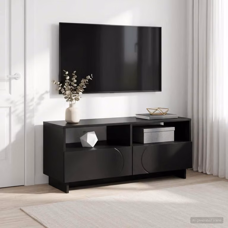 vidaXL Supporto TV moderno in legno ingegnerizzato nero L 90 cm, P 34.5 cm, H 40 cm