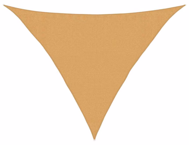 Tenda da sole triangolare color sabbia, 160 g/m², 3,5 x 3,5 x 4,9 m, in PEHD