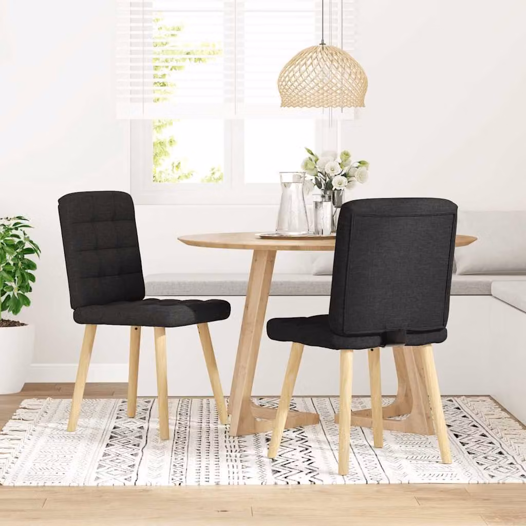 vidaXL Sedie da Pranzo 2 pz Nere in Tessuto