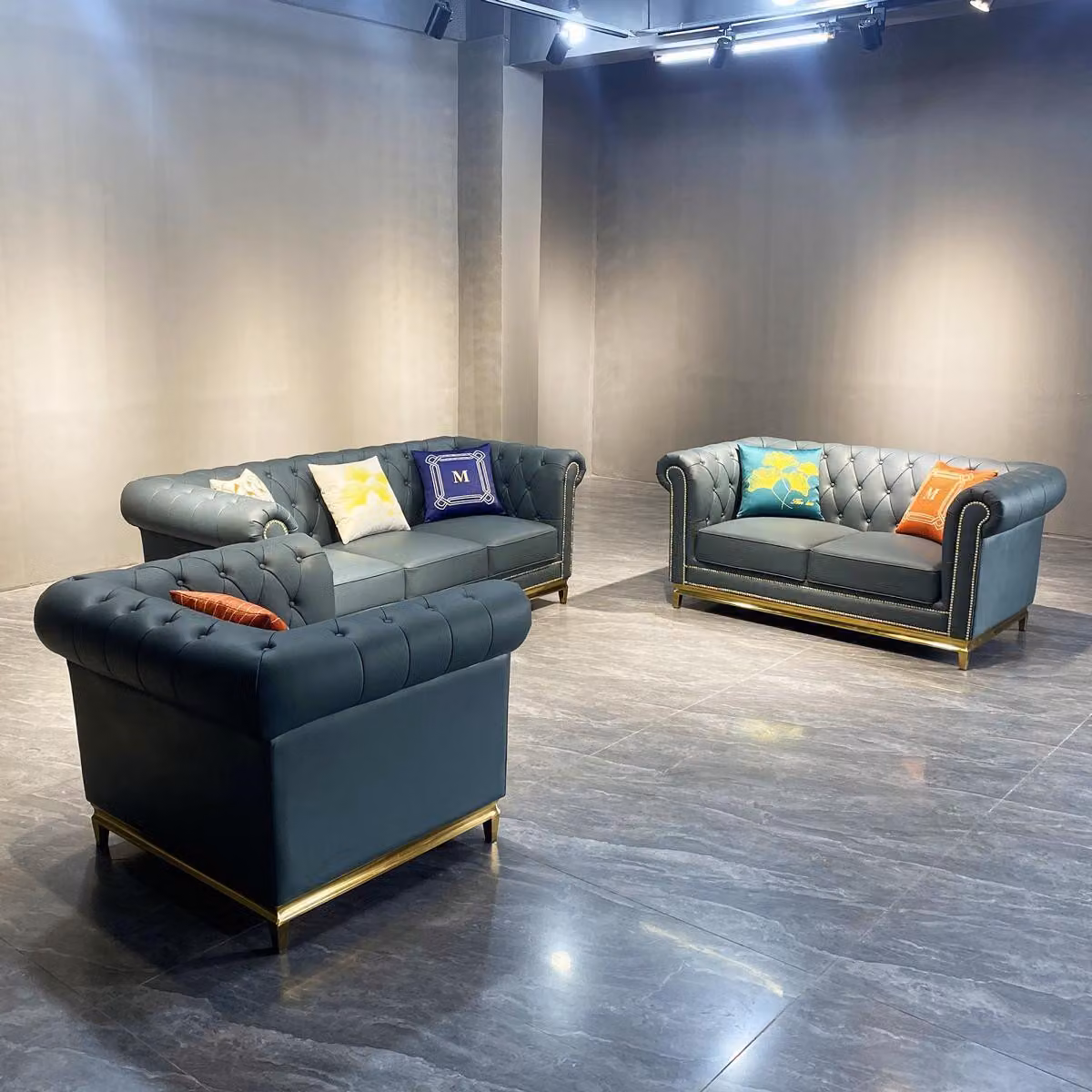 Chesterfield Wohnzimmer Couch Sofa Set Luxus Garnitur 3+2+1 Gruppe