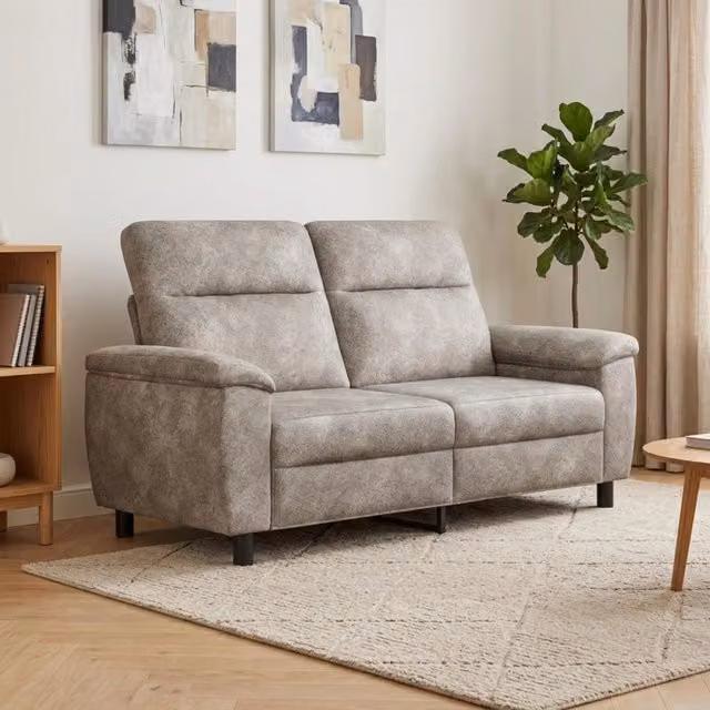 Divano moderno vidaXL in tessuto e similpelle con struttura in metallo, Grigio e Nero, L: 178 cm, P: 90 cm, H: 95 cm