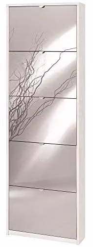 Sarmog Kit SCARPIERA 5 Ante A RIBALTA Frontale con Specchio H190 L63 P18 Cm Finitura Bianco OSSIDO Sk555spk
