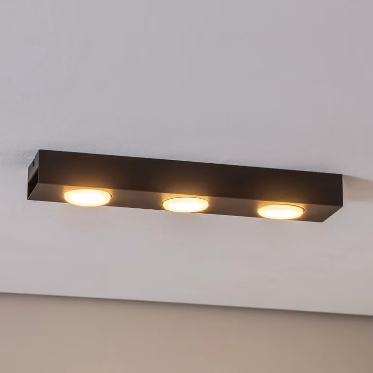 Plafoniera soffitto Ian Luminex, dimmerabile, Nero, Soggiorno / Sala da pranzo, Metallo, Moderno, Plafoniera