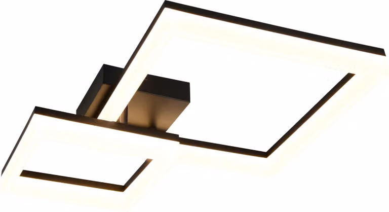 LED, plafoniera, metallo, nero, opaco, SMD, L 62 cm