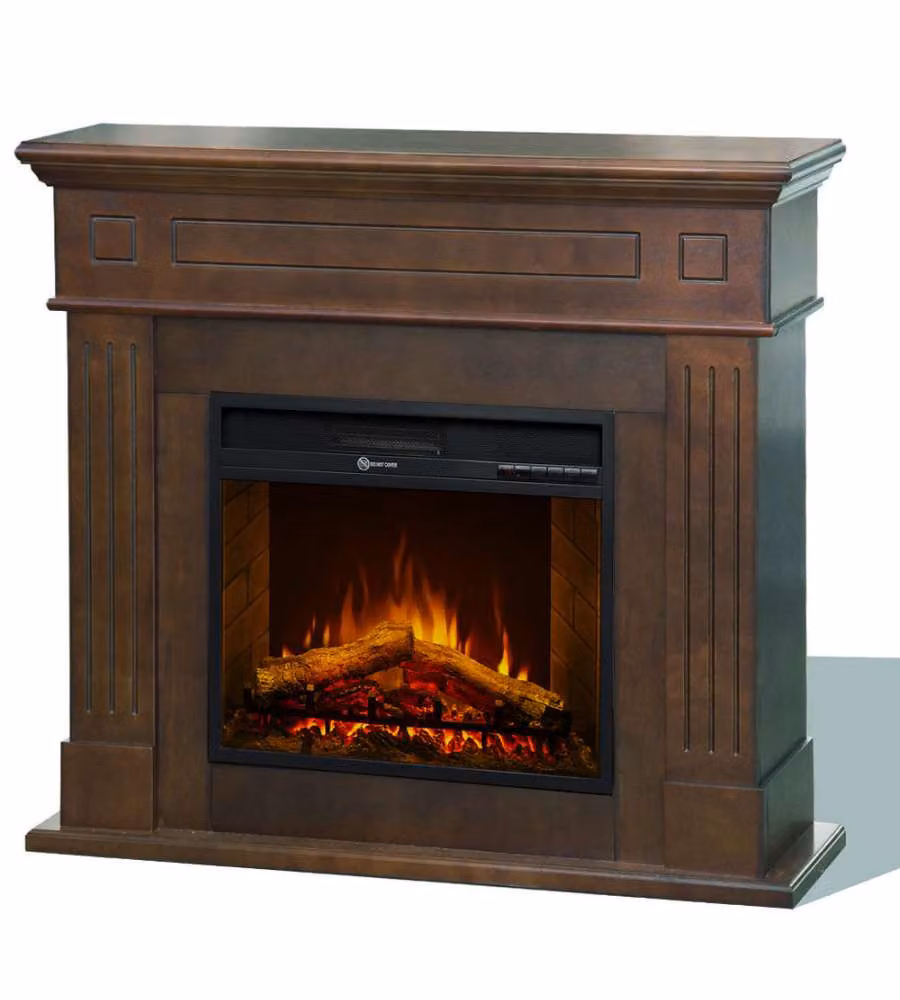 Divina Fire Camino Elettrico Cambridge MDF Noce 1800W - 110x36x100cm