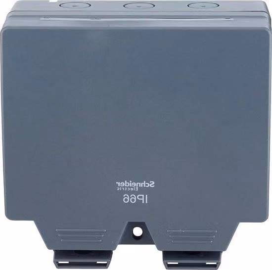 Scatola per interruttori resistente alle intemperie IP66 13 A 250 V a 2 vie, grigia