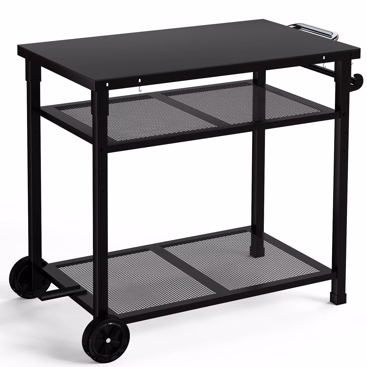 Carrello grill in metallo con 3 ripiani, dimensioni 85 x 51 cm, resistente all'acqua, ideale per giardino e campeggio