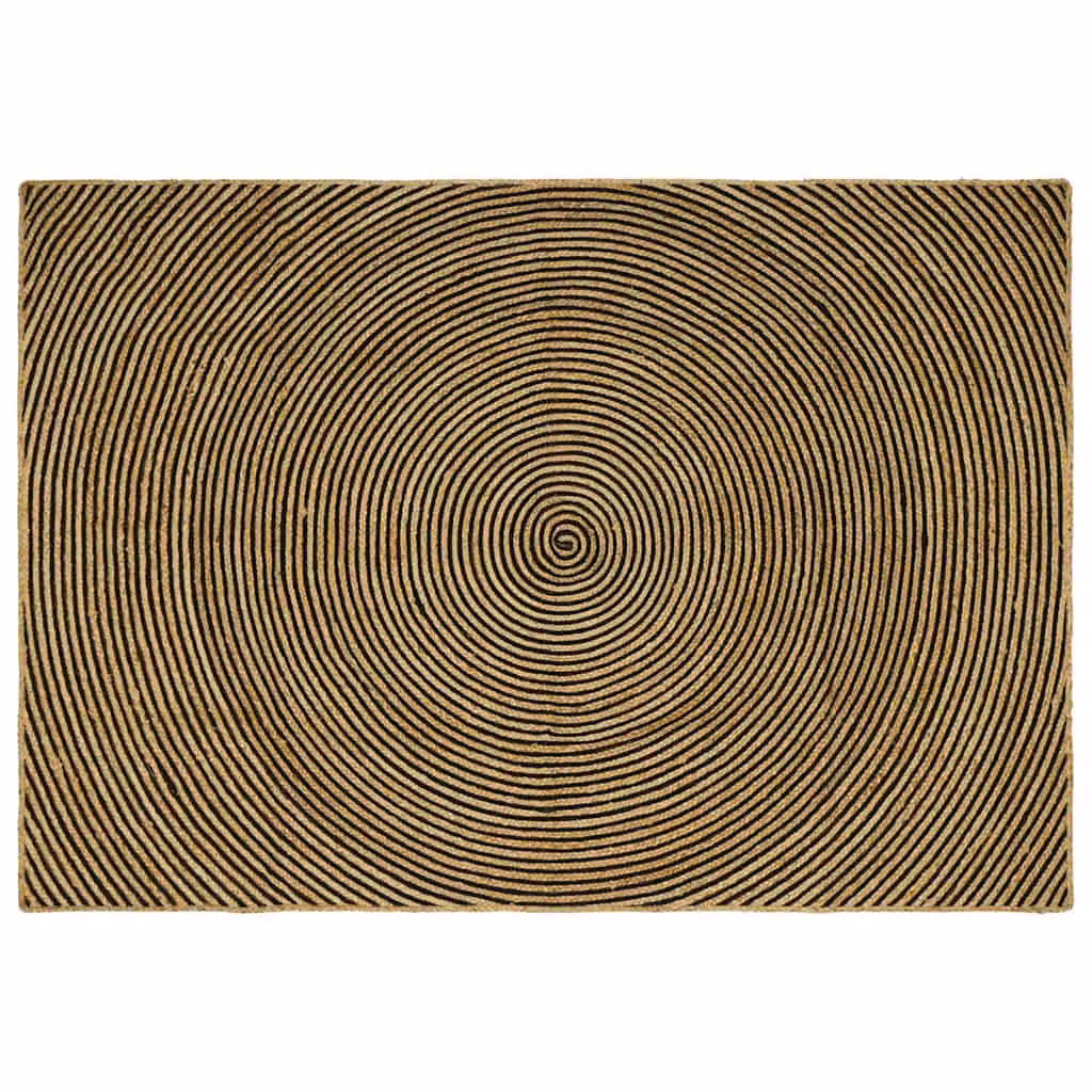 Tappeto da area moderno in juta vidaXL nero L: 160 cm, P: 230 cm