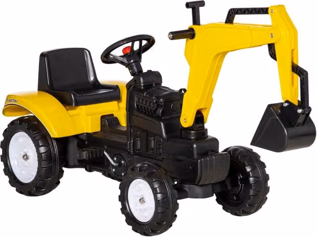 EasyComfort Ruspa Giocattolo a Pedali per Bambini in Acciaio e Plastica, Giallo, L: 107 cm, P: 42 cm, H: 71 cm – 1