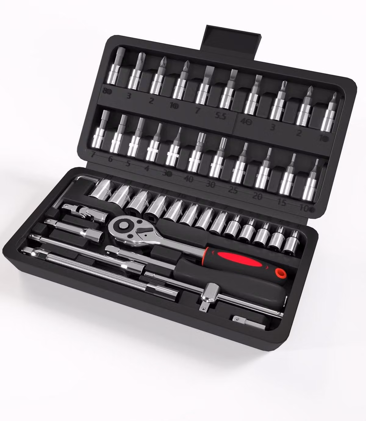 Set di 46 chiavi a Esagono mini con cappucci in acciaio Cr-V