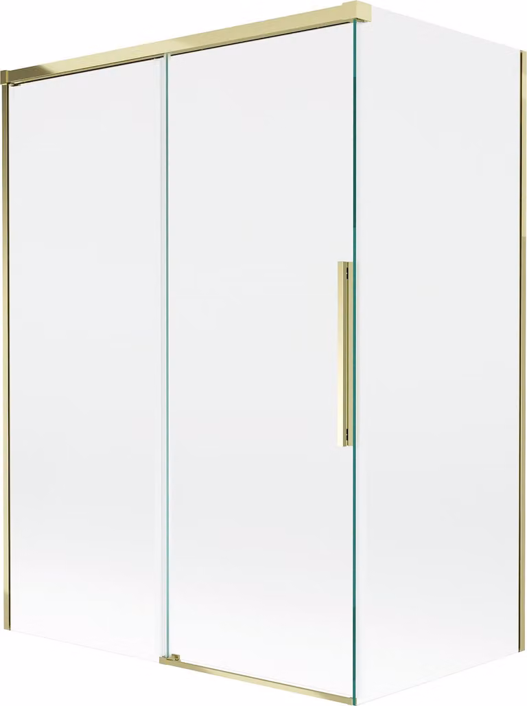 Mexen Rox paravento per doccia a 2 ante scorrevoli 120 + 70 x 150 cm, trasparente, dorato - 8C9-120-070-50-00