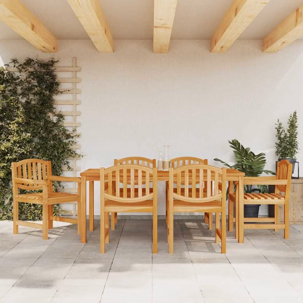 Set da pranzo da giardino vidaXL in legno di teak marrone 7 pz
