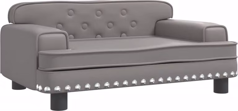 Lettino per Cani Grigio 70x45x30 cm in Pelle finta