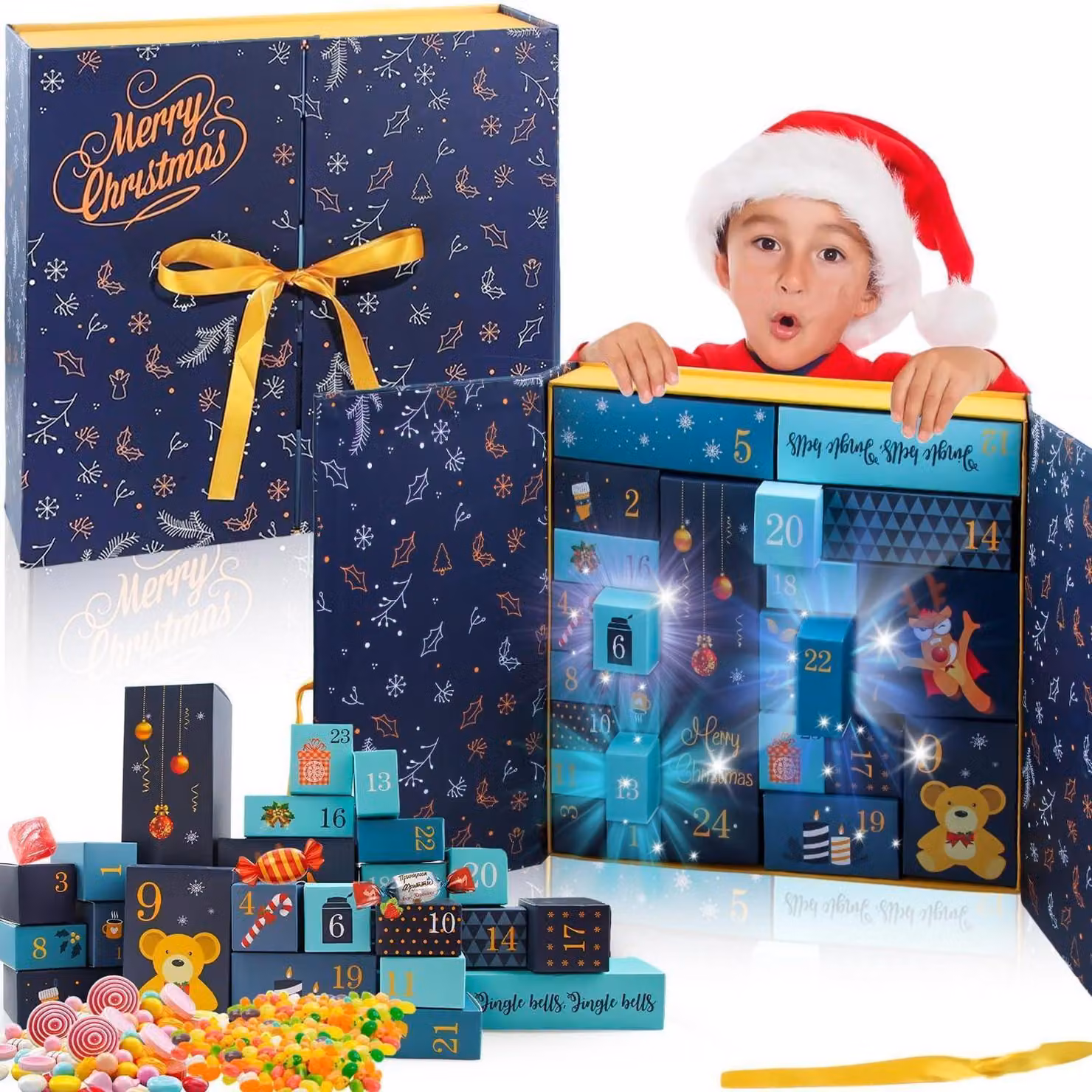 Calendario dell'Avvento da riempire, confezione da 24 scatoline per feste, scatole regalo, kit per attività creative, colorato, cartone, 2026