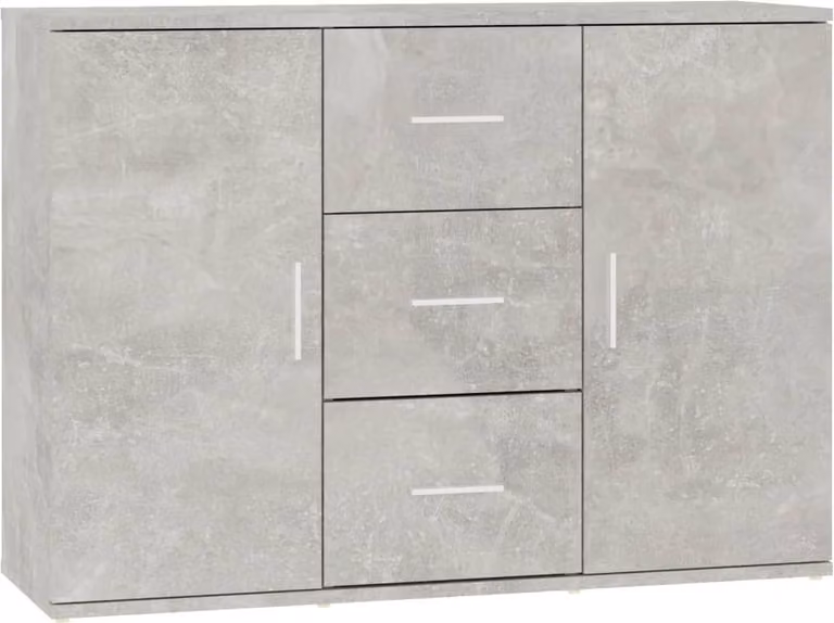 Credenza Grigio Cemento 91x29,5x65 cm in Legno Multistrato