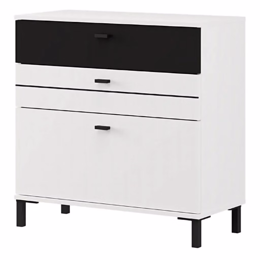 Madia Diani DMORA con un ripiano, colore bianco, L: 77 cm, P: 35 cm, H: 78 cm – 2