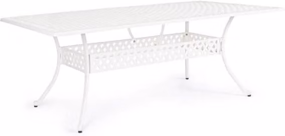 Tavolo da Giardino 213x107x73 cm in Alluminio Bianco