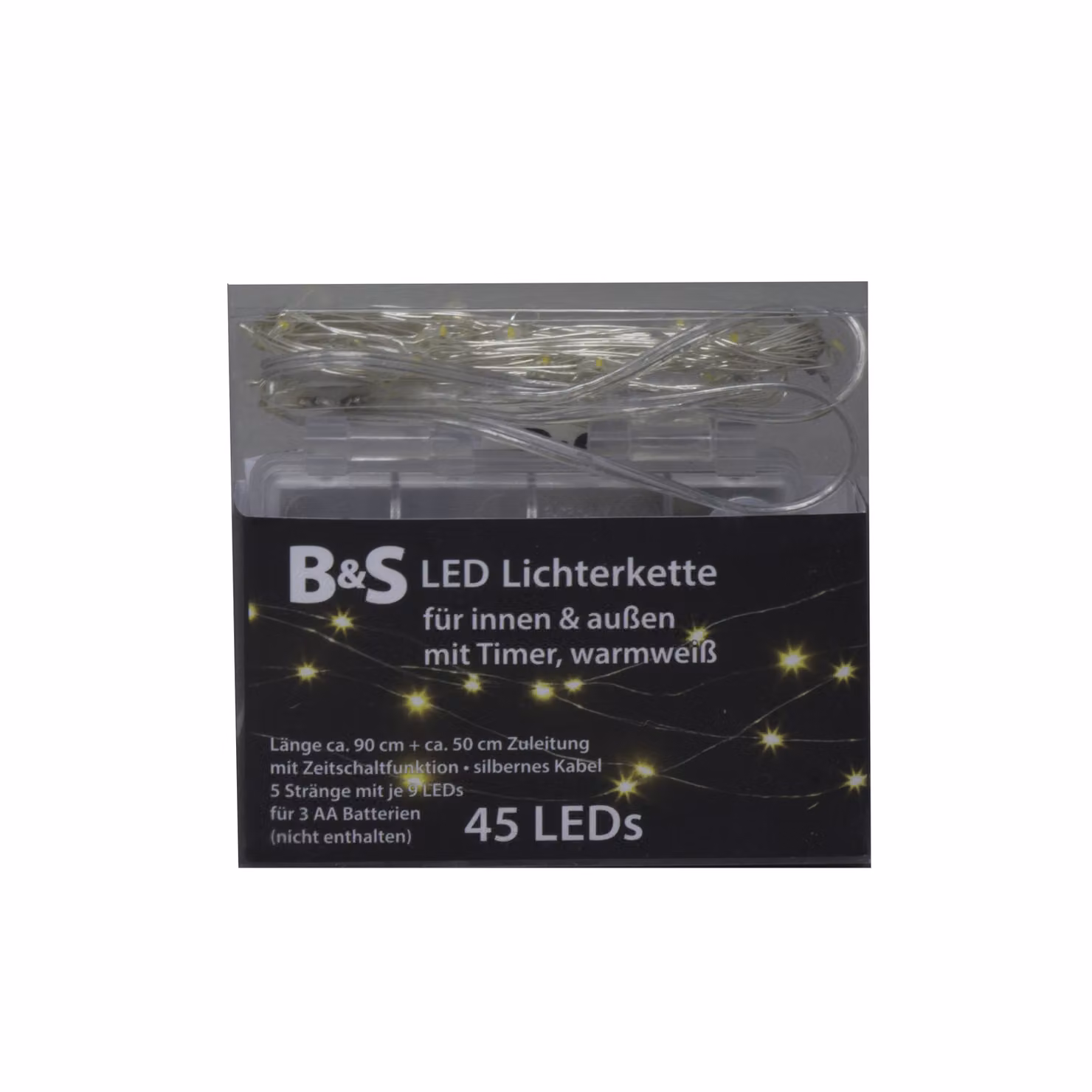 Luci fiabesche 5 fili con 9 LED ciascuno con timer per uso interno ed esterno