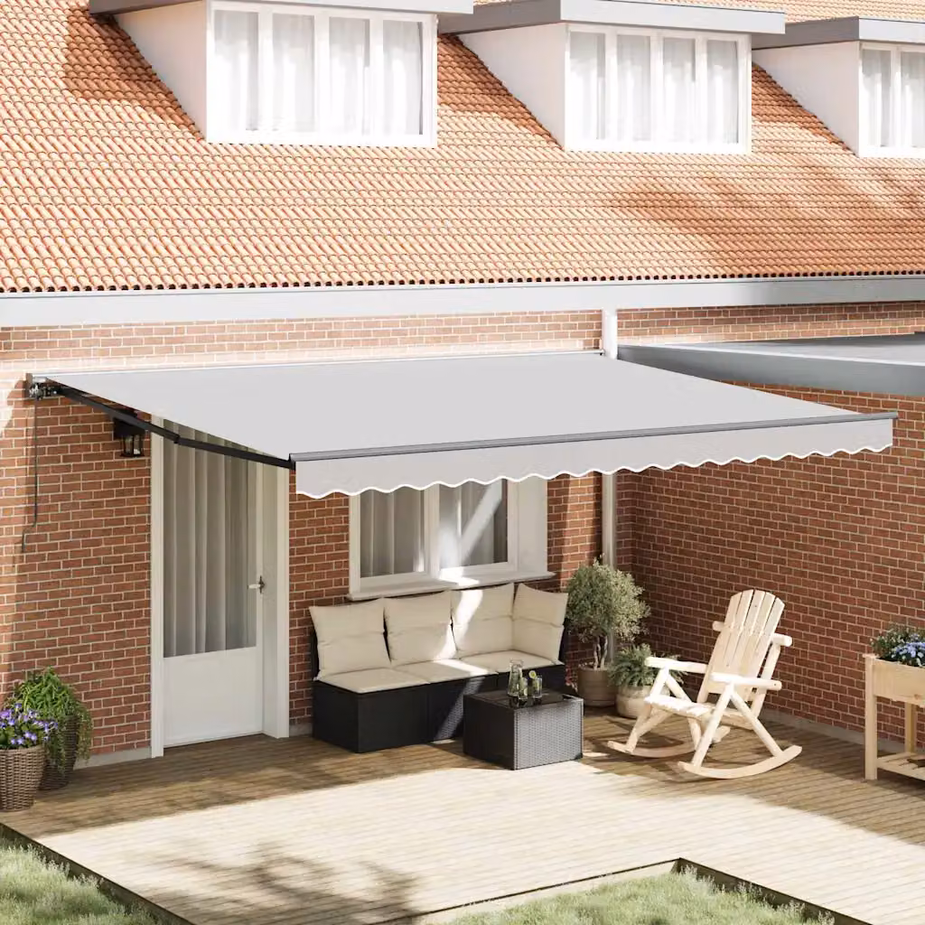 vidaXL Telaio per tenda da sole manuale in alluminio, colore Antracite, L 4,5 x P 3 m