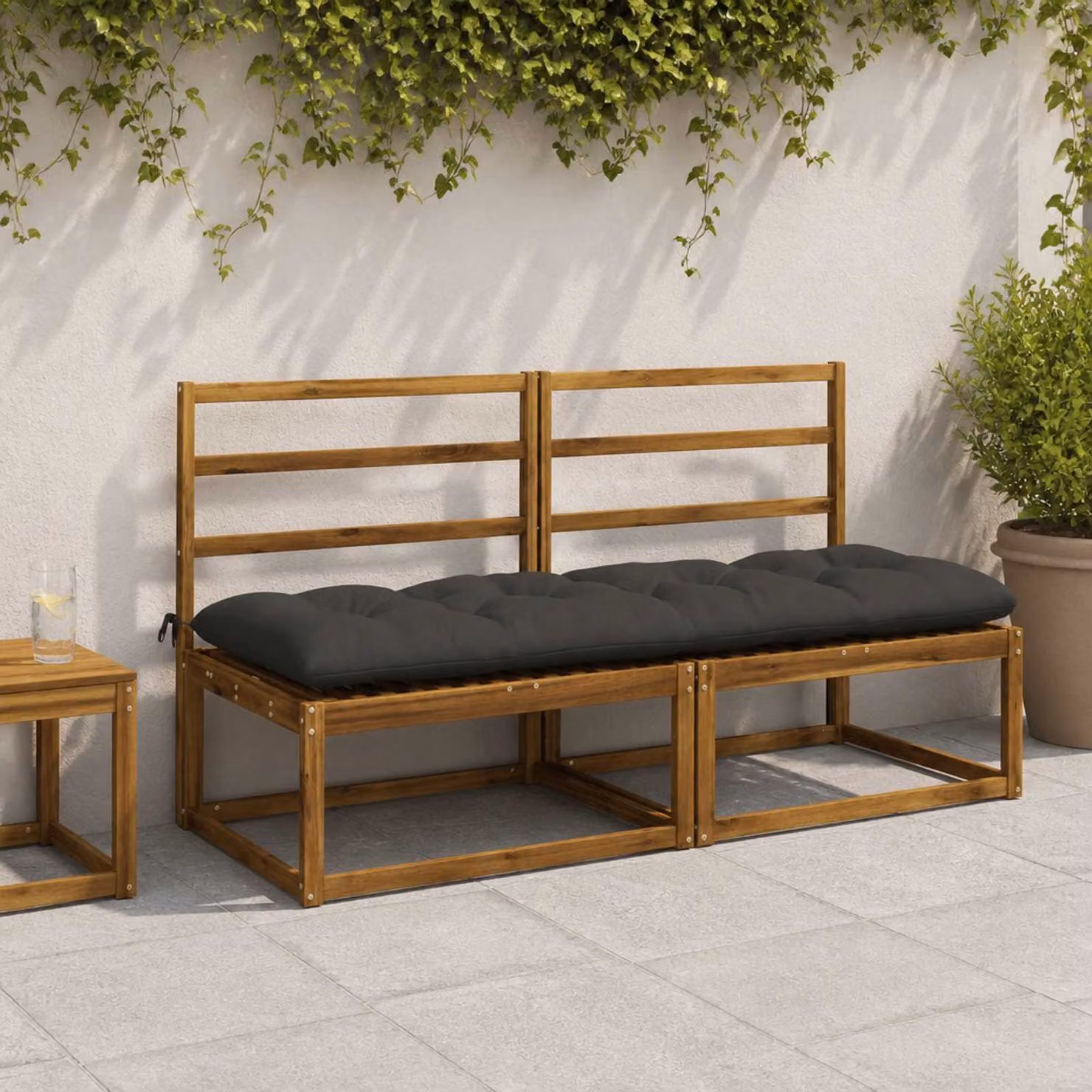 vidaXL Cuscini per Panchina VIANEN 2 pz 100% Poliestere Antracite