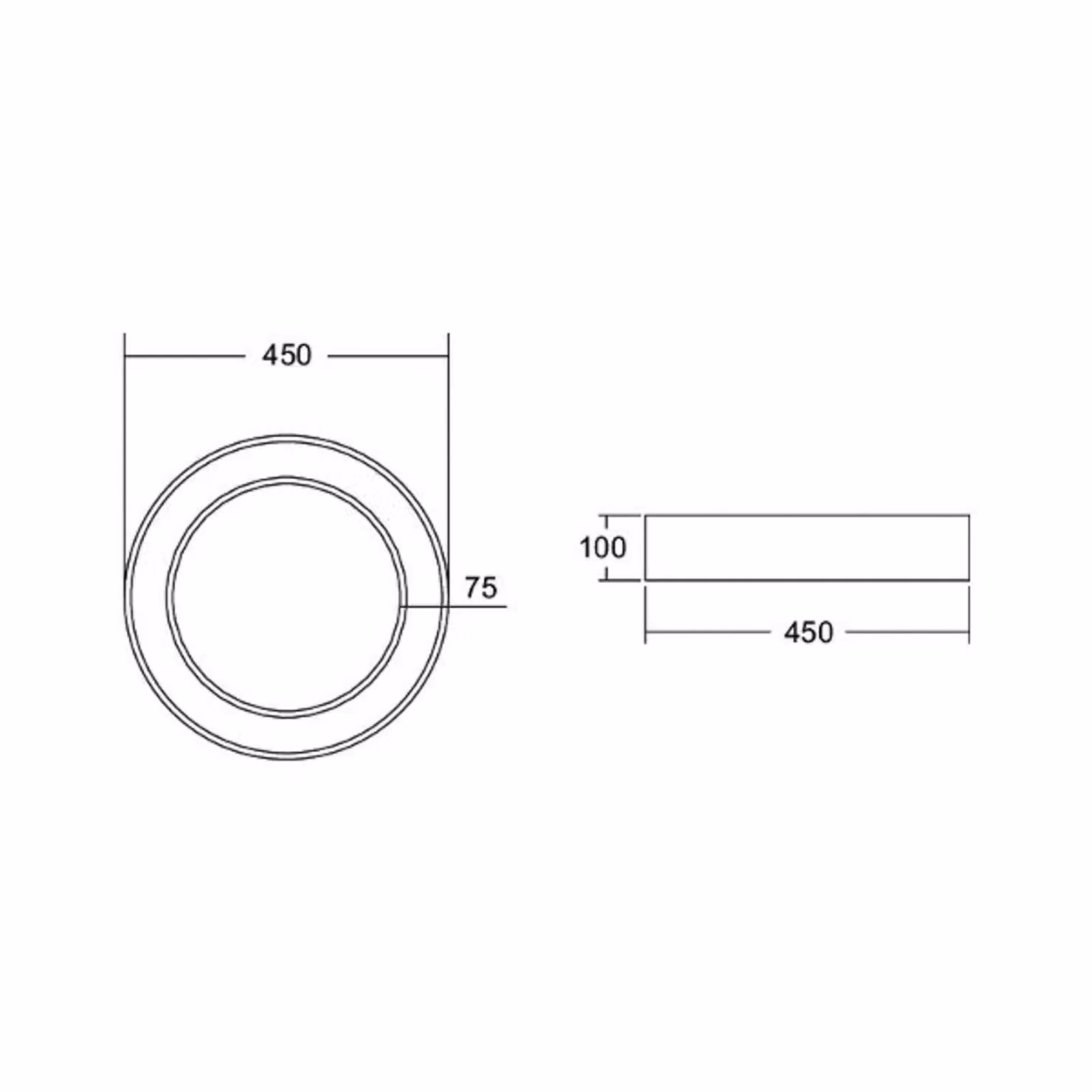 BRUMBERG Anello circolare Biro, Ø 45 cm, DALI, argento, 3.000 K Biro Circle Ring, dimmerabile, Alluminio / Grigio / Zincato, Studio / Ufficio, Alluminio, Moderno