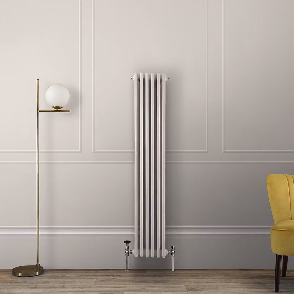 Radiatore Tradizionale Verticale a Doppia Colonna - Bianco (Pearl White) - 1500mm x 290mm - Regent by Hudson Reed