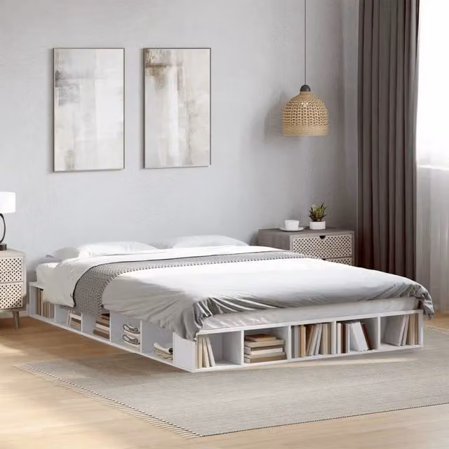 Giroletto-Struttura Letto Bianco 150x200 cm in Legno Multistrato 893261